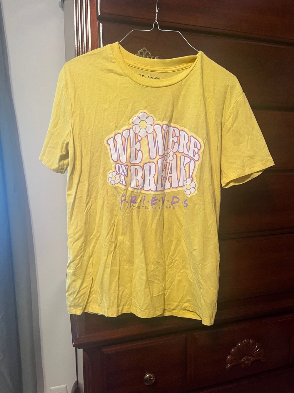 FRIENDS Yellow "We Were On A Break" Short Sleeve Tee